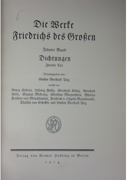 Die Werte Friedrichs des Brosen,1914r.