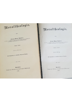 Moraltheologie 2 tomy,  1901r.