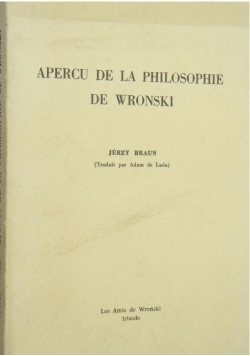 Apercu de la philosophie de Wronski
