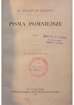 Pisma pomniejsze, cz.II, 1894r.