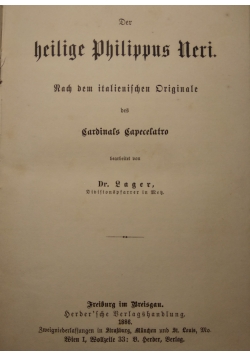 Der heilige Philippus Neri. 1886 r.