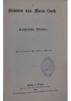 Stimmen aus Maria-Laach katholische Blätter, 1903 r.