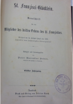 St. Franzisci-Glocklein. Monatschrift fur die Mitglieder des dritten Ordens des hl. Franziskus