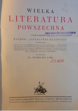 Wielka literatura powszechna, Tom I, 1930r.