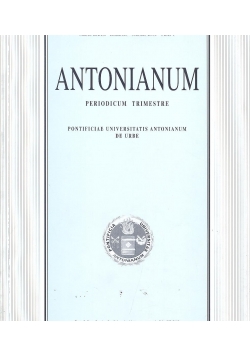 Antonianum periodicum trimestre, annus LXXI