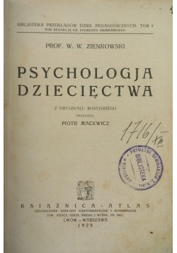 Psychologia dziecięctwa,1929 r.