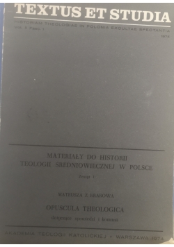 Textus et studia Vol II Fasc. 1