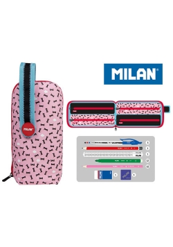 Multipiórnik Milan owalny z 4 piórnikami Super Heroes rózowy