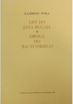 List do Jana Bugaja. Droga do Baczyńskiego