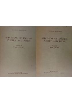 Speciments of english poetry and prose, cz. 1 i 2