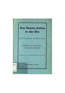 Das Gesetz Gottes in der Ehe, 1934 r.