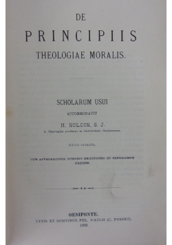 De Principiis Theologiae Moralis, 1902r.