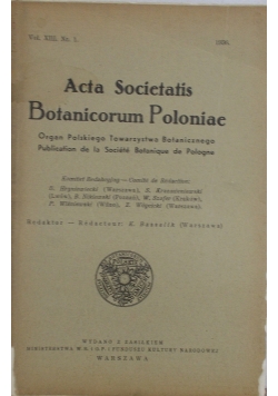 Acta Societatis Botanicorum Poloniae, 1936 r.