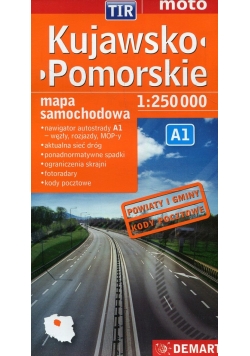 Kujawsko-pomorskie dla zawodowców TIR mapa samochodowa 1:250 000