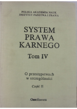 System prawa karnego, tom IV