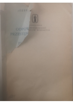 Odpowiedzialność przestępców wojennych w świetle prawa narodów, 1945 r.