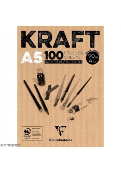 Blok brązowy KRAFT A5/100K klejony 90g