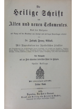 Die Heilige Schrift des Alten und neuen Testamentes. 1875 r.