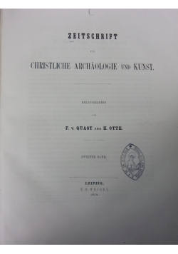 Zeitschrift fur Christliche Archaologie und Kunst, 1858 r.