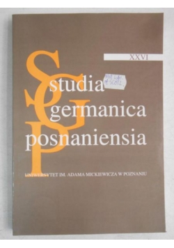 Studia germanica posnaniensia, Tom XXVI