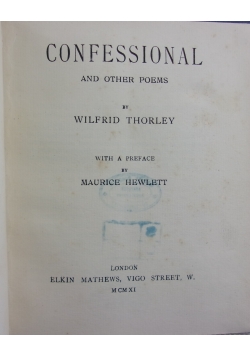 Confessional and other poems,1911 r.