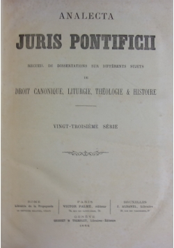Analecta Juris Pontificii, 1886-1887 r.