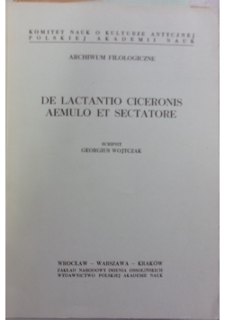 De lactantio ciceronis aemulo et sectatore