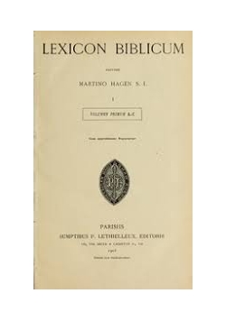 Lexicon Biblicum, 1905r.