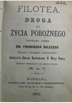 Filotea droga do życia pobożnego 1884 r.