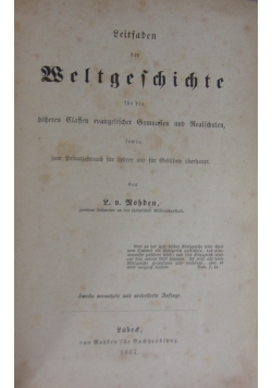 Leitfaden des Weltgeschichte,1867r.