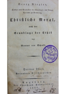 Christliche Moral, 1827r.
