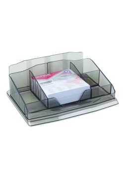 Przybornik na biurko z karteczkami plastik dymny Office Products