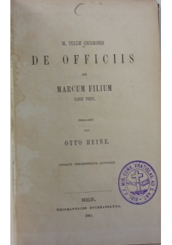 De Officiis, 1861 r.