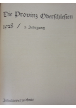Die Provinz Oberschlesien, 1928 r.