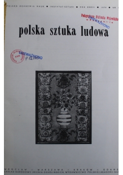 Polska sztuka ludowa Nr 1 do 4