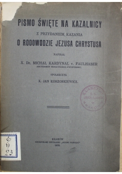 Pismo Święte na Kazalnicy 1928 r