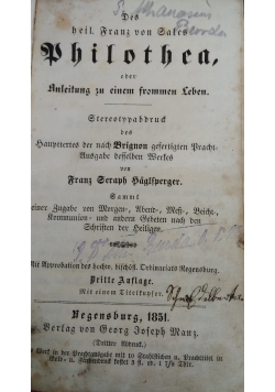 Des heiligen Franz von Sales Philothea, 1851 r.