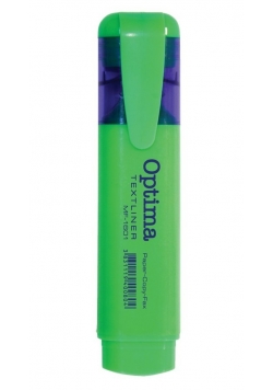 Zakreślacz Optima Textliner Fluo zielony 10 sztuk
