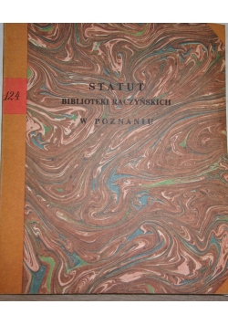 Statut Biblioteki Raczyńskich w Poznaniu z 1829 roku