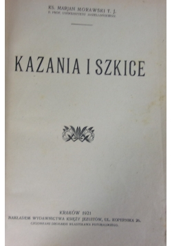 Kazania i szkice,  1921 r.