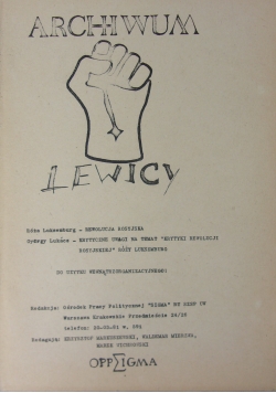 Archiwum lewicy, 1922r.