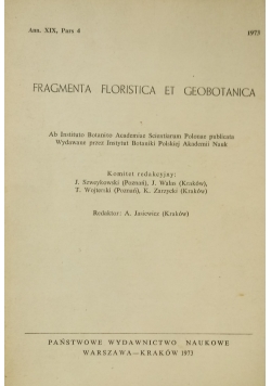 Fragmenta Floristica et Geobotanica Ann XIX Pars 4