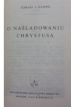 O naśladowaniu Chrystusa