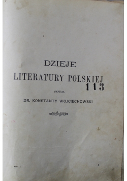 Dzieje Literatury Polskiej 1926 r