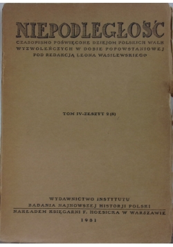 Niepodległość,  Tom IV - zeszyt 2 (8), 1931 r.