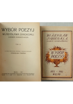 Wybór poezji, Tom I i III, 1923 r.