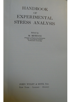 Handbook of experimental stress analysis