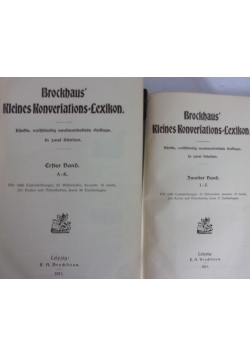 Brockhaus Kleines Konversations = Lexikon, Tom I i II z 1911 r.