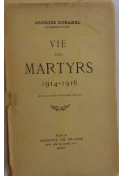 Vie des Martyrs