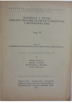Materiały i studia zakładu historii filozofii starożytnej i średniowiecznej t:VI